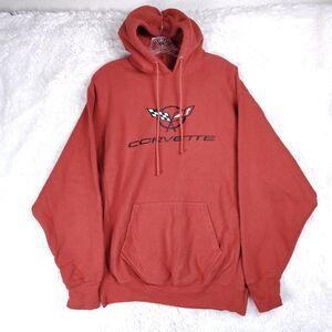 Corvette Racing Hoodie Medium Red Steve & Barry’s Pullover Sweatshirt